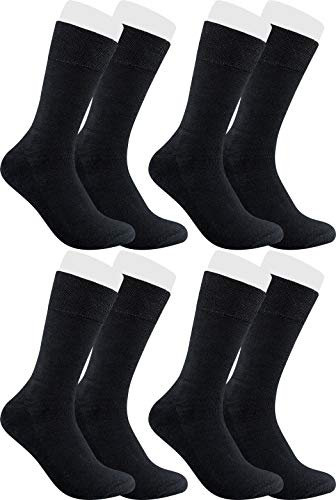 RS. Harmony | Socken mit Wellness Frottee-Sohle | Strumpf aus Baumwolle für Damen und Herren | 4 Paar | Farbe schwarz | Größe 39-42