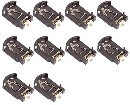 sourcing map 10 STK. Horizontal Knopfzellen Knopfbatterie Batteriehalter Halter Braun DE de