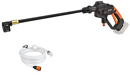 WORX WG620E.9 idropulitrice Hydroshot 20V, portatile, a batteria, con ugello a spruzzo multiplo, tubo da 6 m, senza batteria e caricatore