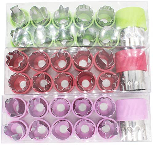 Hoshen Cortador De Galletas De Acero Inoxidable Con Protector De Manos De 12 Piezas, Cuchillo De Decoración Bento Con Forma De Frutas Y Verduras, Herramienta De cocina De Corte Con Forma - 3PCS