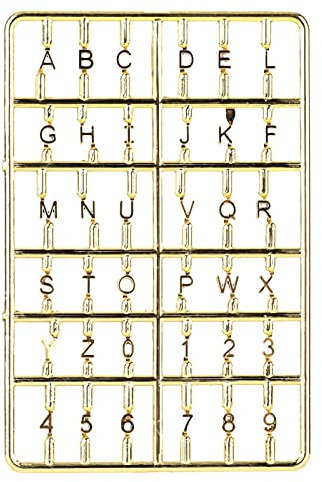 Doll House Letters Numbers, 1/12 Miniature Front Door Furniture Numbers Door Accessory(Gold)