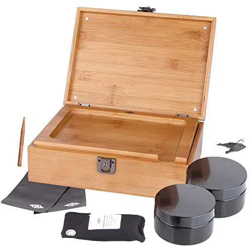 DUIDO Premium Large Box Kit with Lock – 2 100 mL Airtight UV Jar, Charcoal Bag, 2 Odorless Resealable Bags