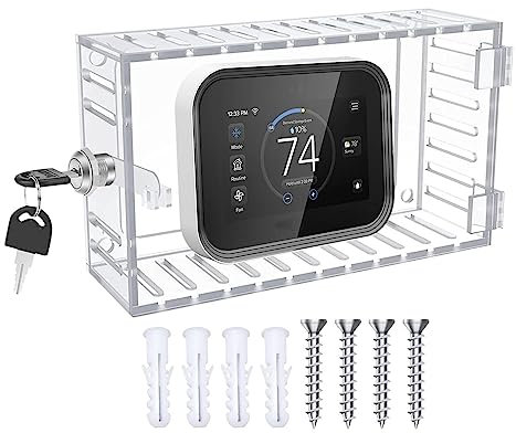 Eteslot Verrouillage Thermostat Universel avec Clé - Grand Couvercle Transparent avec Serrure pour Montage Mural
