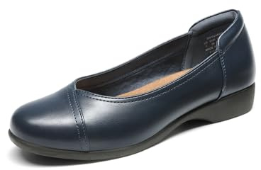 Dream Pairs Zapatos Planos de Ballet para Mujer, cómodos Zapatos de Vestir para Oficina de Negocios para Soporte de Arco, Elegantes y Trabajo con Plantilla Moldeada 3D, Navy, 41 EU