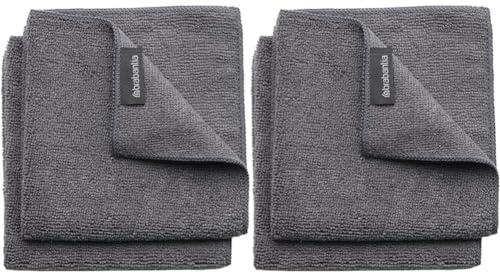 Brabantia Paños de Cocina de Microfibra, Gris Oscuro, Set de 2, 30 x 30 x 0,5 cm (Paquete de 2)