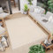 TAPISO Rio Loop Teppich Outdoorteppich mit Fransen Trellis Geometrisch Muster Beige Creme Terasse Balkon Wintergarten 200 x 300 cm
