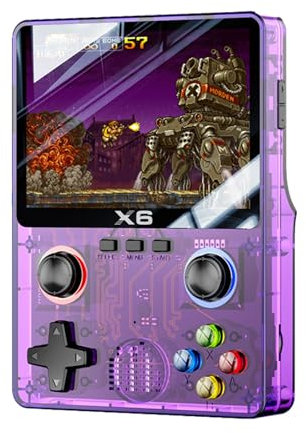 Generic Console de jeu portable, plus de 20 000 jeux de console, écran de 3,5, résolution 640 x 480, charge rapide de type C, machine de jeu X6