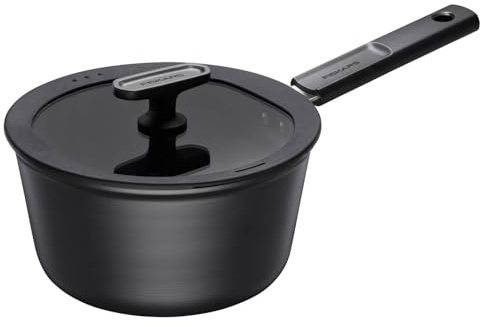 Fiskars Casseruola con Coperchio, Hard Face, Capacità: 2,5 Litri, Adatto a Tutti i Piani Cottura, Alluminio/Plastica, Resistente ai Graffi, Rivestimento Antiaderente, 1075525
