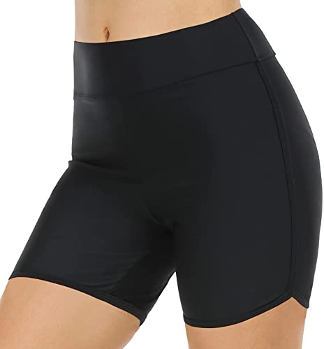 Short de Bain Femme Bas de Maillot de Bain Shorty Taille Haute Culotte Boxer à Cordon pour Plage Piscine Natation Sport