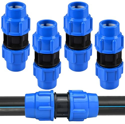 4 raccordi per Pe, tubo dell'acqua, connettore 90° Pe, connettore serraggio 25 mm, installazioni interne ed esterne, accoppiamento PP