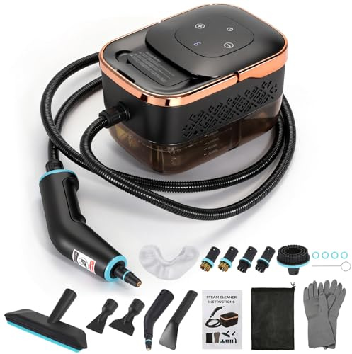 Dyna-Living Steam Cleaner 1500W Engine Steam Cleaner Handheld High Pressure Steam Cleaner for Cleaning, Car Steamer with 42.2 oz Tank, Portable Steamer for Car Detailing, Floor, Carpets, Tile