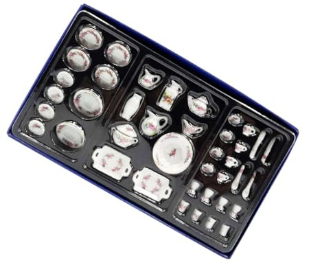 SUPVOX Mini Vajilla de Cerámica Miniatura 1/12 Juego de Utensilios para Cocina Miniatura Accesorios para Escenas y Fotografía Set Compacto y Ligero para Casa de Muñecas