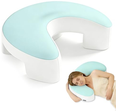 Ergonomisk sidosovkudde med armhål av minnesskum – ortopedisk nackstödskudde för att lindra nack-, nack-, axel- och rotator-manschettsmärtor – perfekt för personer som sover på sidan