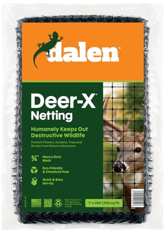 Dalen Deer-X Protective Netting for Gardens & Landscapes - 7 ft x 100 ft Black Garden Netting, 3/4-inch Mesh - Helps Deter Deer from Vegetables, Fruits & Flowers - Made of Weather-Resistant Plastic