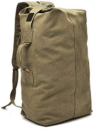 Élégant Grande capacité Tactique Toile Sac à Dos armée Seau Sac Sport en Plein air Sac de Sport Sac à Dos de Voyage-Tan