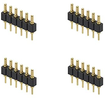 Treedix 4PCS Gold Plated Spring Loaded Thimble Pogo Pin 7.5mm Long Pin Male Spring Pogopin Header Target Connector Through Hold PCB (6 Pin Male)