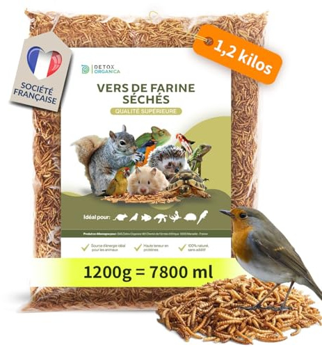 Detox Organica vers de Farine Séchés 1.2 Kilo /1200 g (=7800ml) Premium