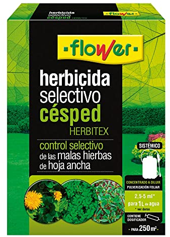 Flower - Herbicida Selectivo Herbitex | Control de Malas Hierbas de Hoja Ancha | Concentrado a Diluir | Pulverización Foliar, Multicolor -1 Ud