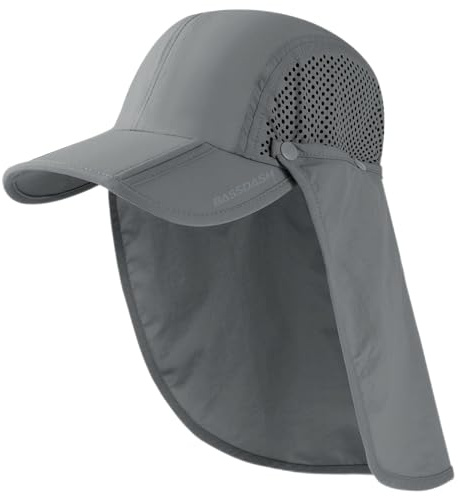 Bassdash UPF 50 + Gorra de Pesca Plegable Gorra de béisbol, con Tapa de Cuello extraíble, portátil, Adecuada para Senderismo de Golf Masculino y Femenino