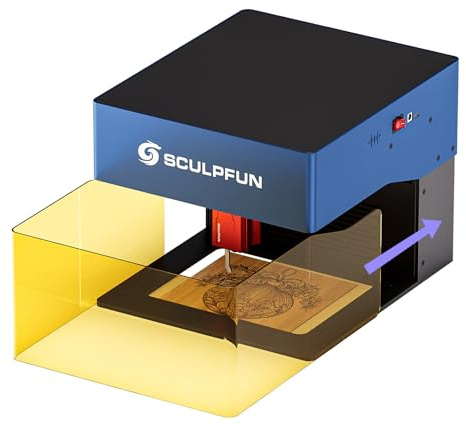 iCube Pro Max 10W lasergravyrmaskin, minilaserskärare med filter, APP-gravyr, gravyrhastighet 10 000 mm/min, temperaturlarm, 0,08 mm laserfokus, lasergraverare för trä, metall, akryl
