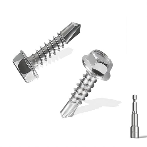 150 viti a testa esagonale M4,2 × 16 mm + 1 set di chiavi esagonali in acciaio inox 410 viti per lamiera trapezoidale in acciaio inox