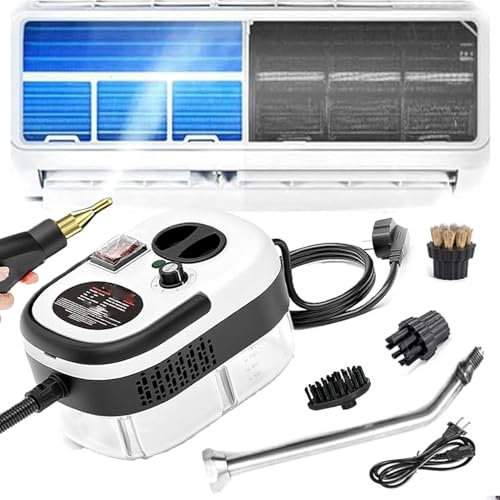 1200ML Furniture Steam Cleaner, 2500W Handheld High-Temperature Pressurized Steam Cleaner, with 3 Brush Heads&Extended Curved Nozzle, Wireless Car Vacuum Cleaner, for Home, Kitchen, Bathroom, Car