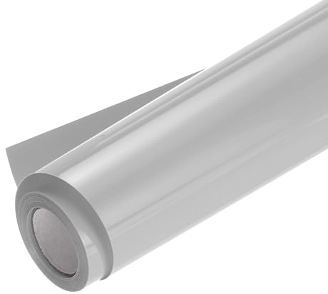 sourcing map Heat Transfer Vinyl Roll, 12 x 8ft Grey HTV Transfer Vinyl Iron On Vinyl for T-Shirts DIY Heat Vinyl Design Easy to Cut & Weed