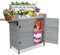 Kalolary Garden Potting Table Wood Planting Workbench Table with Cabinet Foldable Garden Table Aluminium Alloy Surface Workstation for Outdoor Patio Balcony Yard Lawn (Gray)