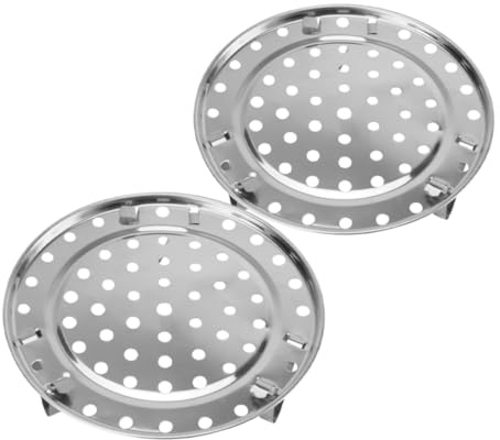 Ciieeo 2pcs Stainless Steel Steamer Stand Round Steaming Rack Trivet for Easy Cooking and Baking