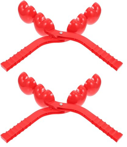 GARVALON 2 Piezas de Clips para Hacer Bolas de Nieve de Invierno Mango Molde en Forma de Doble Corazón de Plástico Juguetes de Nieve Juegos al Aire Libre