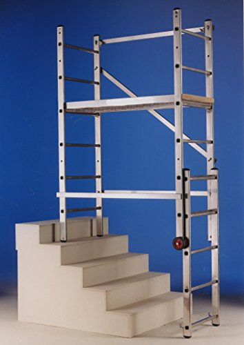 Svelt Trabattello Multiposizione in Alluminio Trasformabile in Scala a Cavalletto per Uso Professionale Leggero, MagoS