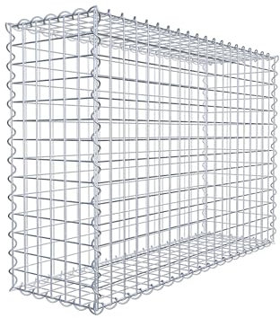 GABIONA Paniers en fil robuste pour pierres pour aménagement de jardin individuel I Paniers en pierre à remplir Largeur de maille 5 x 5 cm I Paniers gabions de 4 mm d'épaisseur galvanisés I Panier grillagé 100 x 70 x 30 cm
