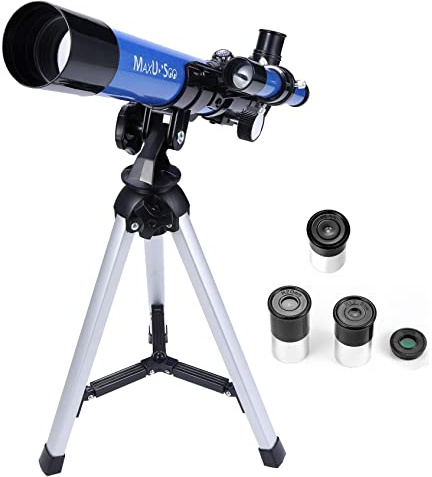 MaxUSee Kids Telescope 400x40mm with Tripod & Finder Scope, Portable Telescope for Kids & Beginners, Travel Telescope with 3 Magnification Eyepieces and Moon Mirror