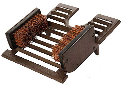 Cast Iron Double Boot Brush and Scraper Recycled Metal Door Mat