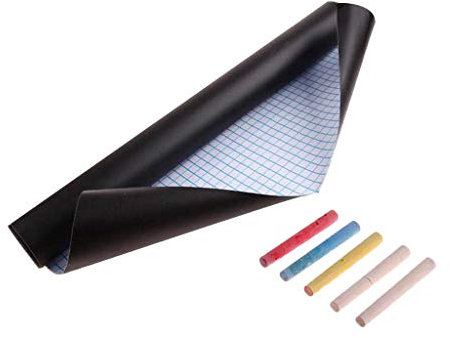 SDENSHI Sticker Tableau Noir, 60 X 200Cm Grand Adhésif Ardoise Effaçable, Autocollant Mural pour L'École/Bureau