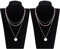 POLMART 2 Pezzi Busto Espositore in Velluto, Nero Espositore per Collana - 25x16cm