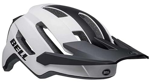 Bell 4Forty Air Mips Railce/CPSC Mountain Bike Helmet, Ventilated, Float Fit, Sweat Guide, Adjustable Visor, Mips Evolve Protection, Trail-Ready, White/Black, Size: M