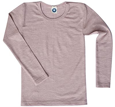Cosilana, Kinder Unterhemd Langarm, 70% Wolle (kbT), 30% Seide (Rose Melange, 128)