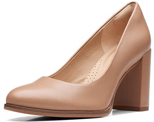 Clarks Femme Freva85 Court, Cuir Praline, 39.5 EU