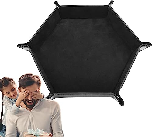 Tärningsfack,Tärningshållare och rullmatta | Hexagon tärningsbricka och förvaring, bärbara brädspelsförvaringsskålar för familjen, vänner, tärningsspel som RPG, jul