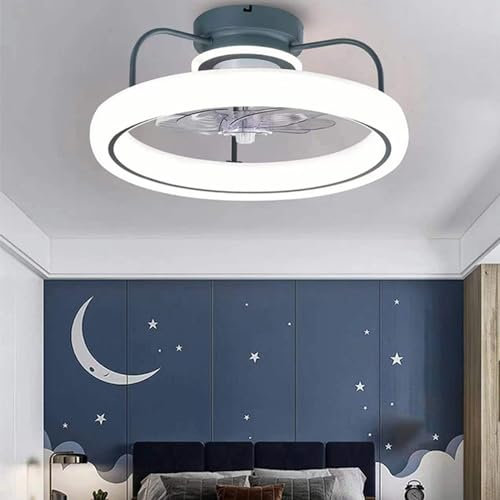 ZAJUNB Ventiladores de Techo con Luces 20 Pulgadas 6 Velocidades Giratorio Ventiladores de Techo de Bajo Perfil Empotrables Ventiladores de Techo Modernos Reversibles(Color:Style3)