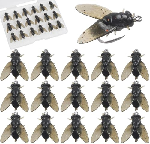 JSHANMEI 18PCS Fly Fishing Lures Kit,Fly Fishing Flies,Fly Hook Soft Bait Fly Fishing Accessories for Wet and Dry Flies, Fly Fishing for Trout Bass Salmon