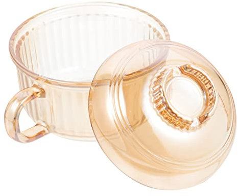 Hoement Tazón De Sopa Para Ramen Con Tapa Vidrio Fácil De Limpiar Y Transportar