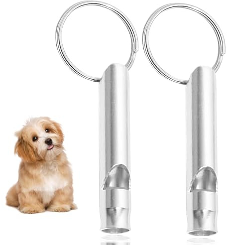YYCLIPY 2 Pcs Dog Whistle High Pitch Dog Whistles Professional Dog Training Whistle Metal Keychain for Most Breeds Pets Recall Training Stop Barking ang Pet Behavior Control (Silver)