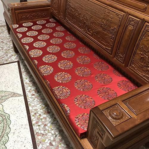 Bankkissen im chinesischen Stil mit rutschfestem Design, dick, 4 cm, Schaumstoff-Sitz, waschbar, Bodenmatte mit abnehmbarem Bezug, für Raumdekoration, Blau, 60 x 52 x 4 cm