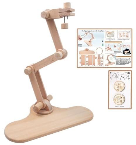 Soporte para bordado - Bastidor de bordado ajustable para manualidades - Soporte de bordado giratorio ajustable para costura arte costura costura