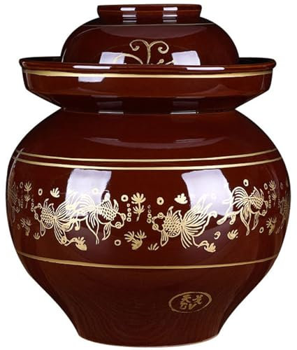DECORN Vaso di fermentazione con Coperchio - Croccantini in Ceramica per crauti - Pentola in gres per la fermentazione, Kimchi decapaggio, sottaceti, Verdure, Kombucha,13kg