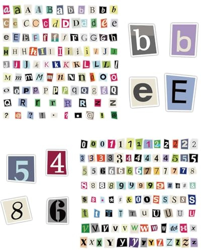 DAFNE 200 adesivi autoadesivi con lettere, adesivi per album di ritagli, adesivi per diari, bellissimi accessori per album di ritagli, lettere autoadesive, adatti per album di ritagli, diari e album