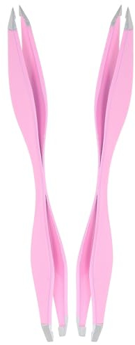CHILDWEET Pinzas de Doble Cabeza de Acero Inoxidable, 2 Unidades, Tamaño Pequeño para Depilación Facial y Tareas de Manualidades en Uso Doméstico Viaje