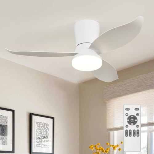 KaleidoFan Ventilador Techo con Luz y Mando a Distancia - 95CM Lámpara Ventilador Silenciosa 6 Velocidades Dc Reversible Ventilador Plafón Temporizado Para Salón Dormitorio Comedor